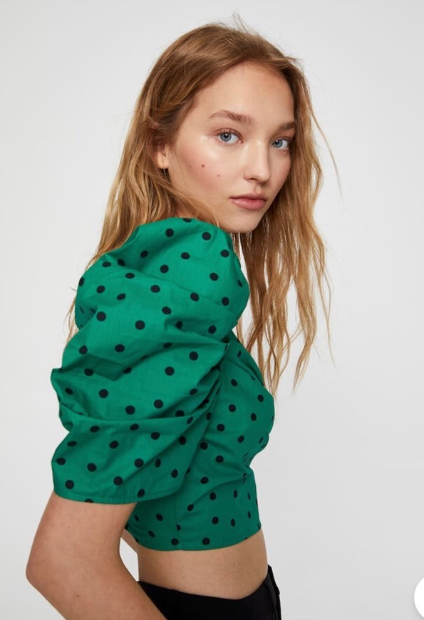 Product green polka dot top