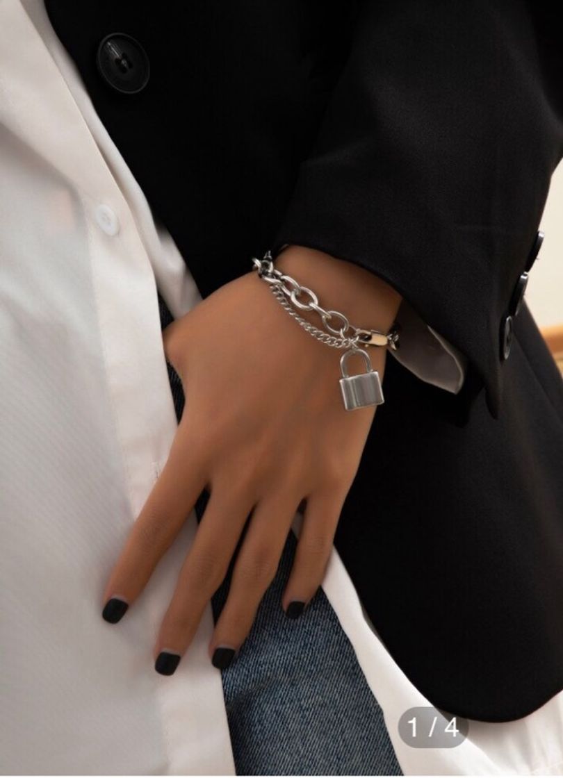 Moda Pulseira De Corrente Com Cadeado