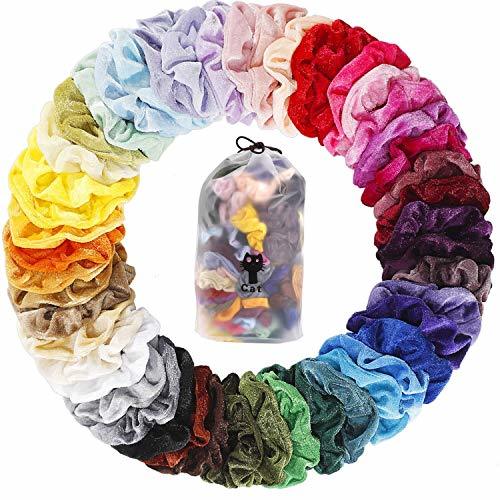 Beauty YITHINC 50 Piezas Scrunchies Terciopelo