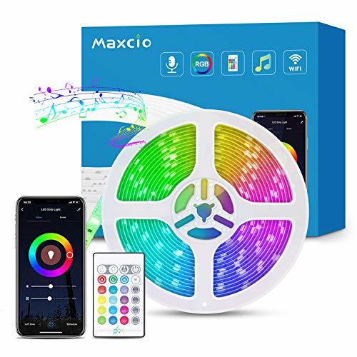 Home Alexa Tira LED RGB Wifi, Maxcio Tira LED Regulable Control de Voz