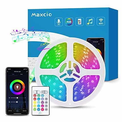 Alexa Tira LED RGB Wifi, Maxcio Tira LED Regulable Control de Voz