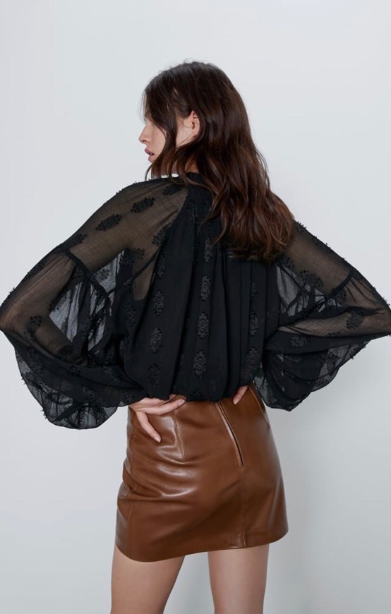 Moda Blusa cropped jacquard ✨