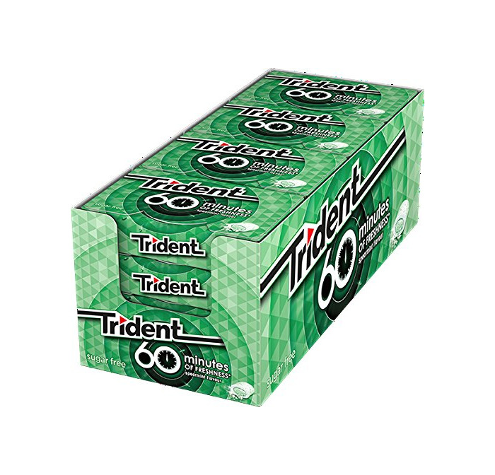 Producto Trident Chicle Sin Azucar Hierbabuena 60 Minutes 20 gr