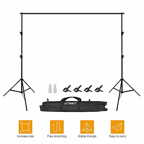 Electrónica UTEBIT Heavy Duty Background Stand Photography with 8 Pack Muslin Clamps Adjustable