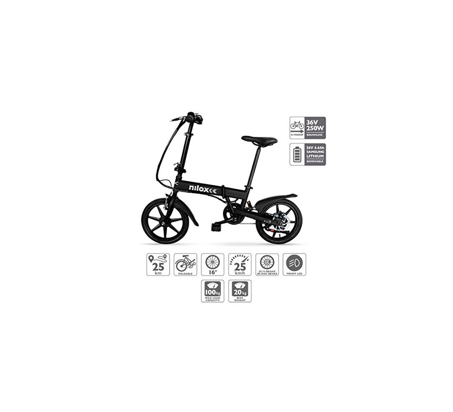 Fitness Nilox E Bike 36 V 16 P-X2 Bicicleta Eléctrica