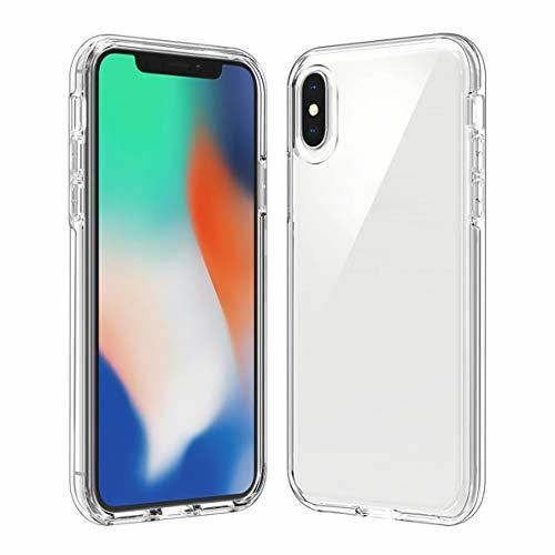 SHUYIT iPhone X/XS Funda, Transparente Cáscara Case Cover Slim Doble Capa Híbrido