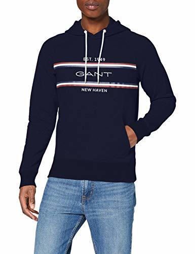 GANT D1 Stripe Sweat Hoodie Capucha, Azul