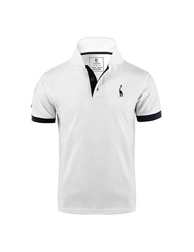 GLESTORE Polo para Hombre de Manga Corta Collar Camisa Golf MT1030 de