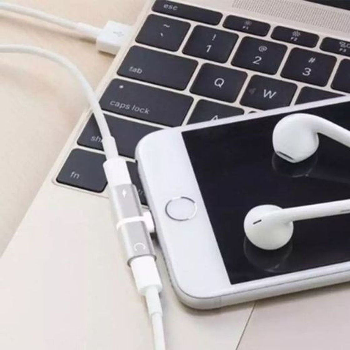 Social Adaptador para cargador y auriculares IPhone 