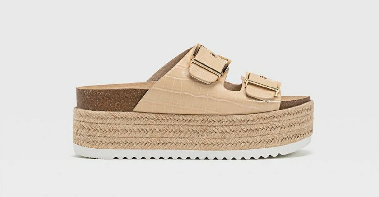 Social Sandália flatform de juta com gravado