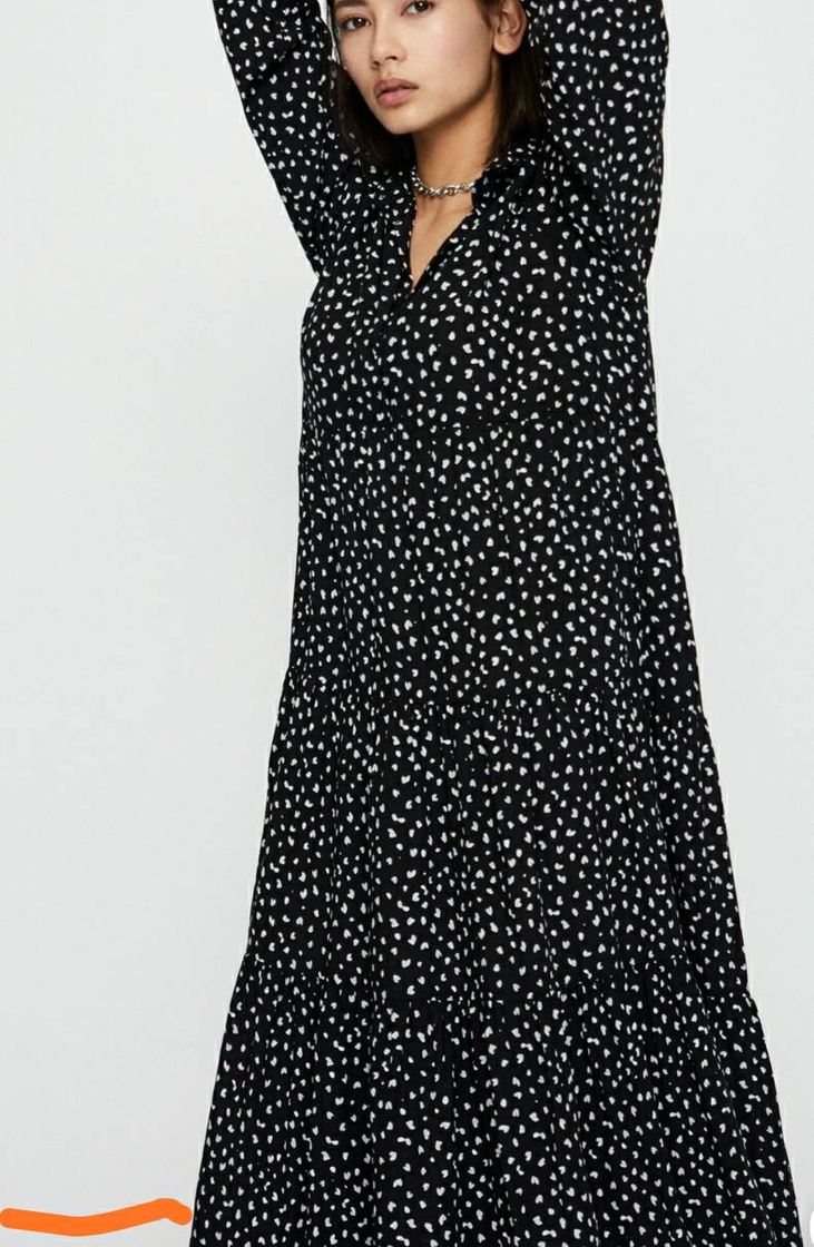 Social Vestido às bolinhas com volume