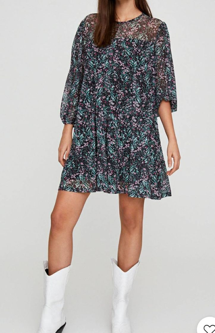 Social Vestido verde com estampado floral