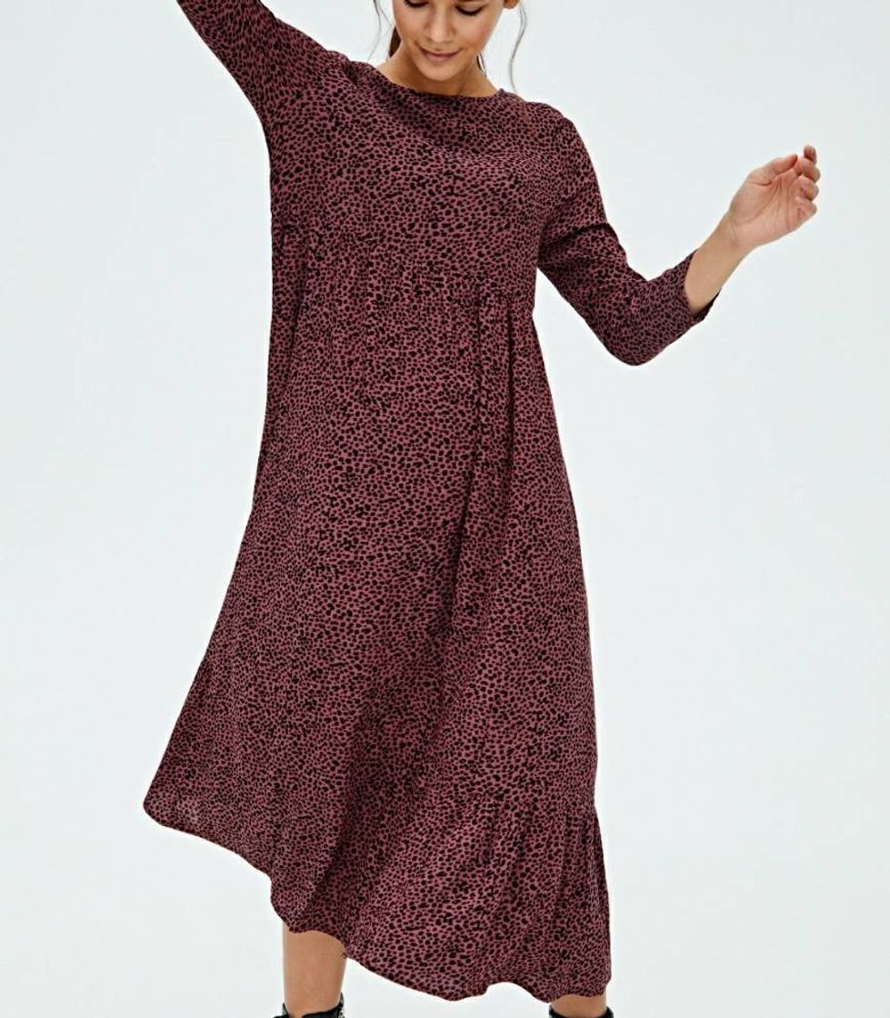 Social Vestido midi com estampado