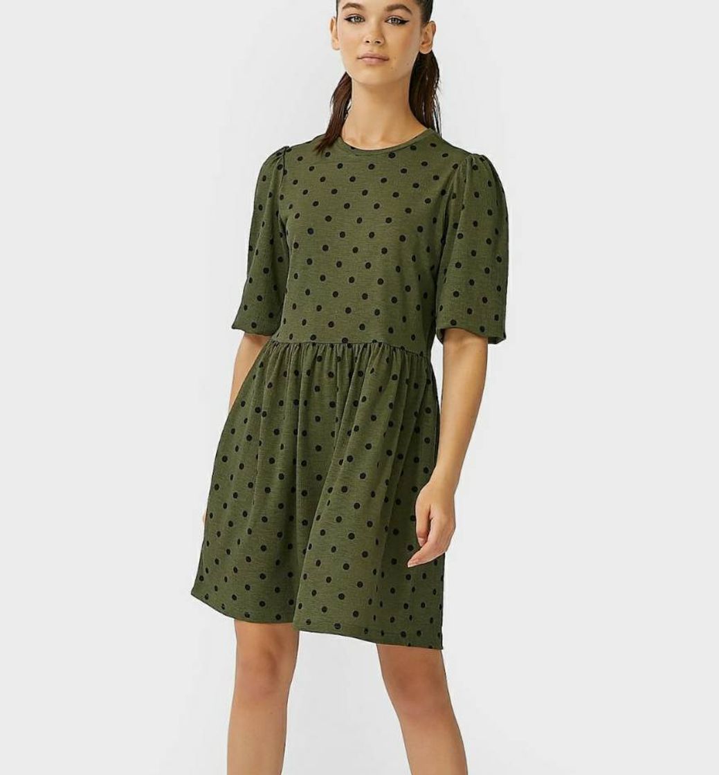 Social Vestido curto manga abalonada