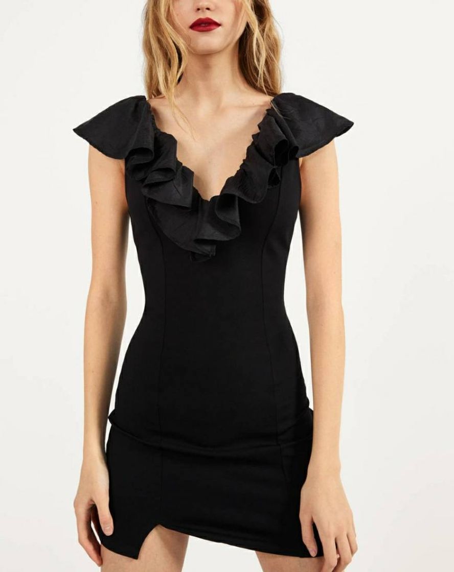 Social Vestido curto com folhos