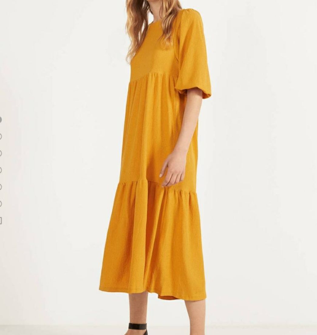 Social Vestido estampado com manga com volume