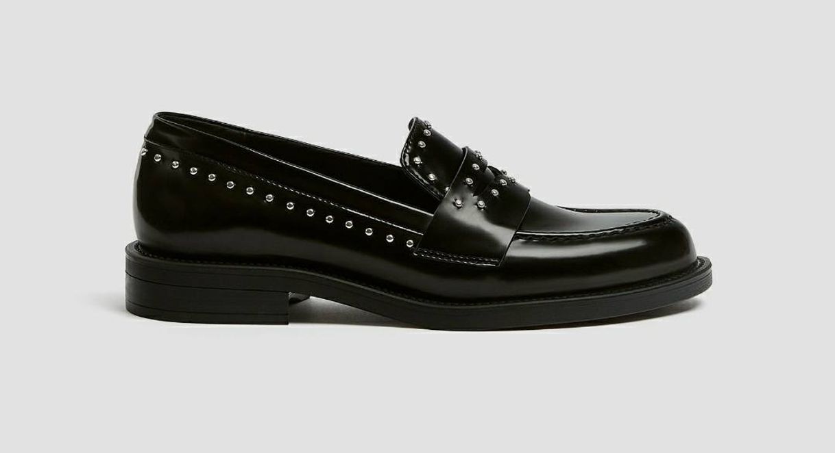 Social Mocassins em preto com tachas