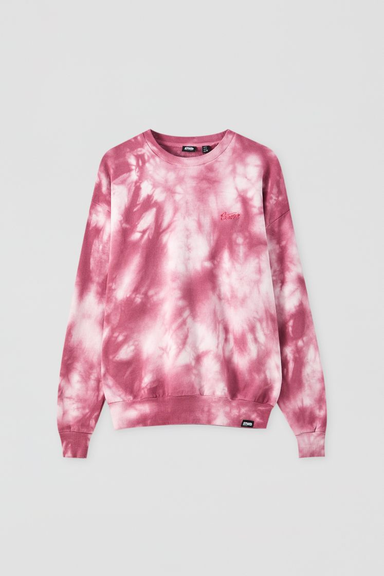 Moda Sudadera rosa tie dye logo