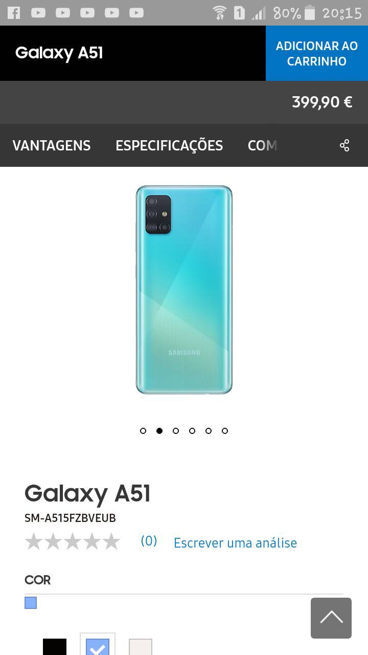 Product Samsung galaxy a51 azul