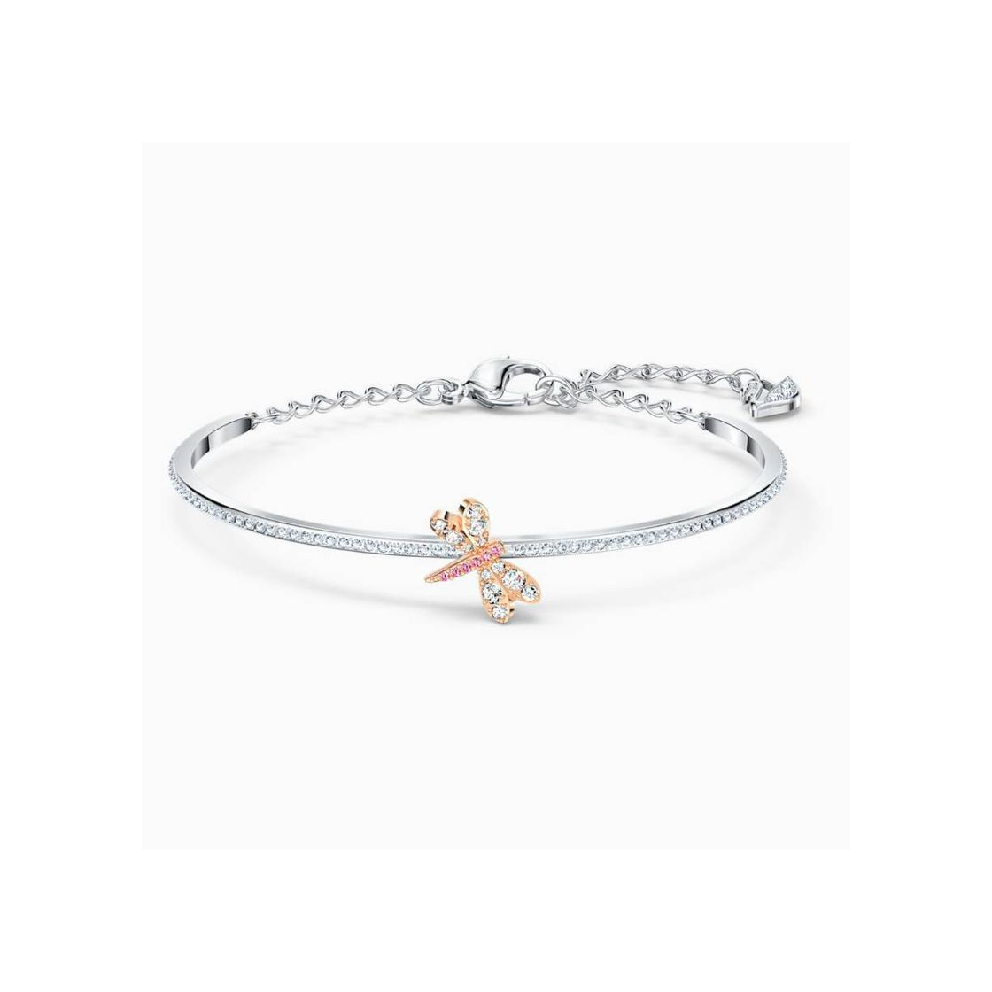 Social Eternal Flower Bangle, Pink, Mixed metal finish