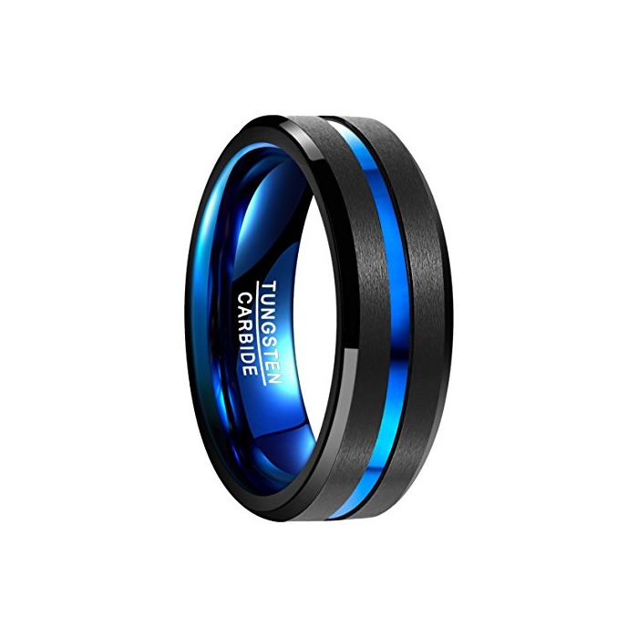 Moda NUNCAD Anillo Hombre Mujere Unisexo Tungsteno Exterior Negro