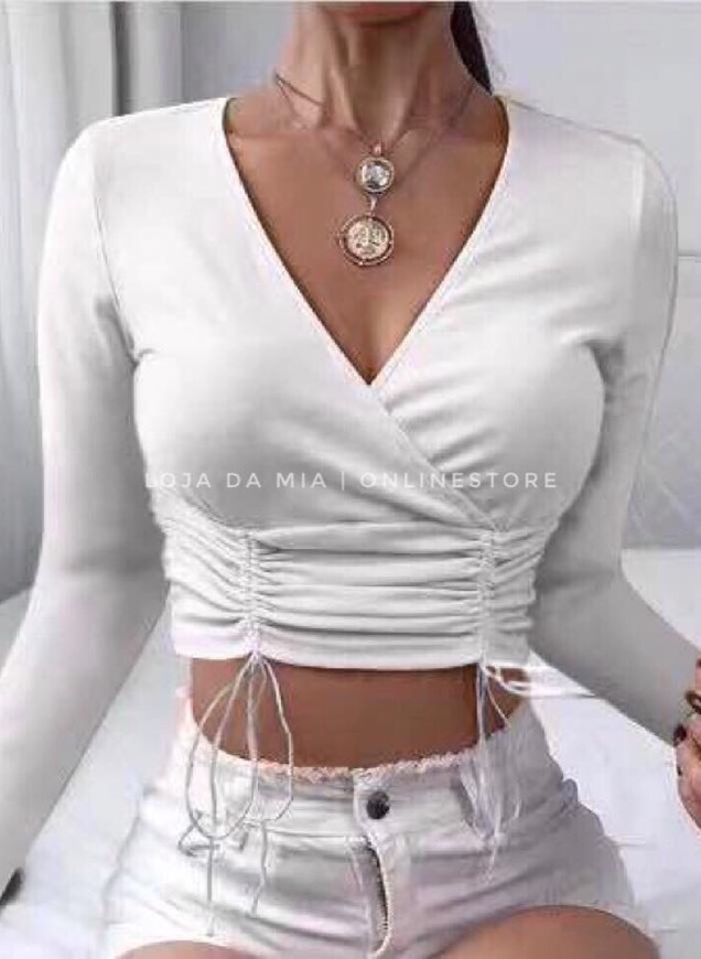 Moda Top Branco Justo - Loja da Mia 