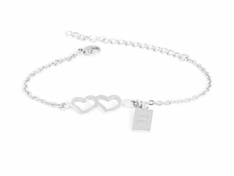 Producto Pulseira two hearts Silver