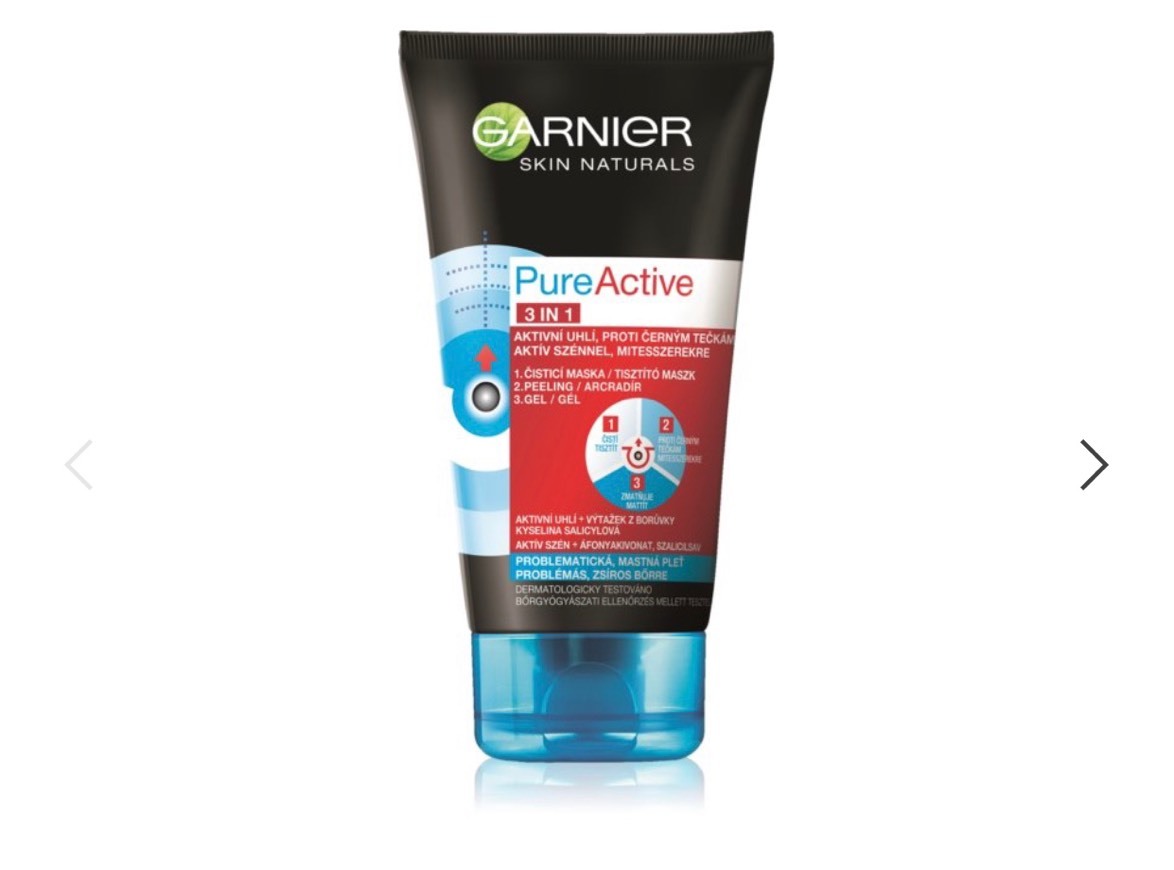 Moda Garnier Pure Active máscara preta contra pontos pretos, acne