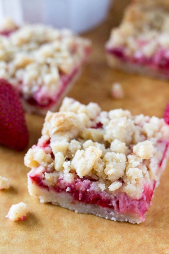 Social Strawberry Crumb Bars