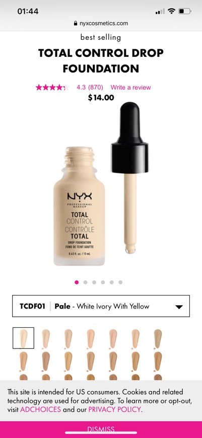 Products Nyx Total Control Foundation