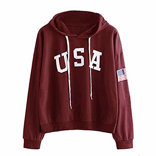 Social Overdose Sudadera con Capucha para Mujeres con Estampado De Letras Bandera Sudadera