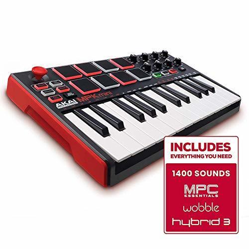 Electrónica AKAI Professional MPK MINI MKII - Teclado controlador MIDI USB portátil con