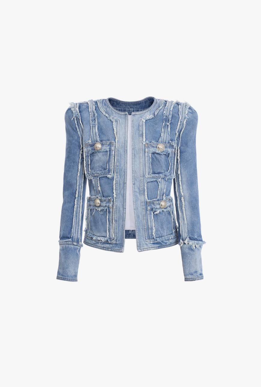 Productos Blue denim patchwork jacket

