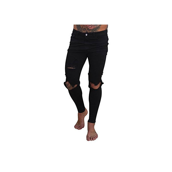 Moda Gusspower Pantalones Vaqueros Hombres Rotos Pitillo Slim Fit Skinny Pantalones Casuales Elasticos