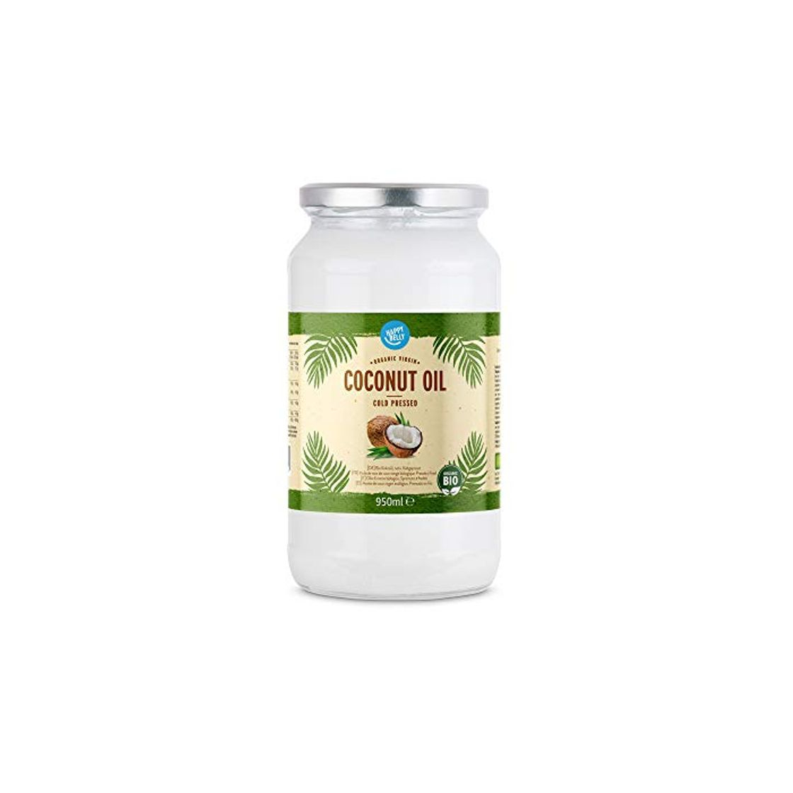 Products Marca Amazon - Happy Belly - Aceite de coco virgen ecológico