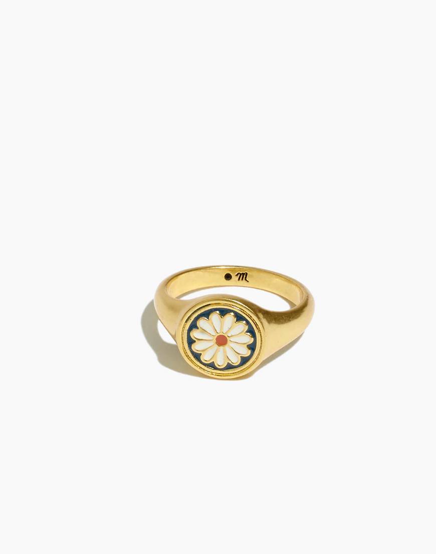 Products Madewell Daisy Signet Ring anel acessórios moda bijuteria 

