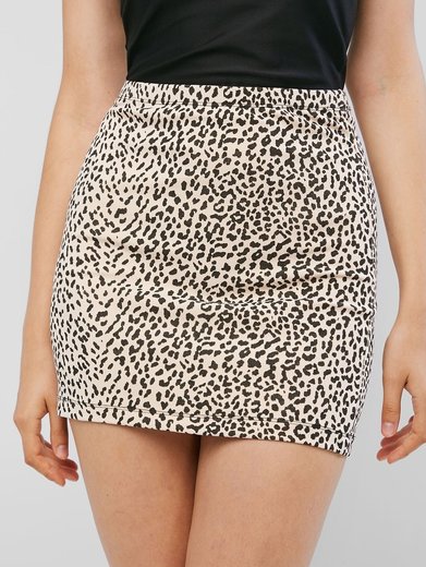 ZAFUL High Waist Leopard Print Sheath Skirt