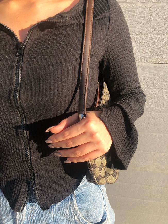 Social Camisola preta zip 