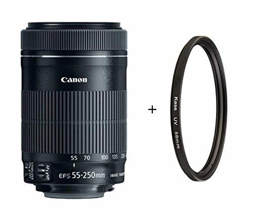 Electronic EF-S 55-250 mm f/4-5.6 55-250 mm IS STM Lente con Filtro UV