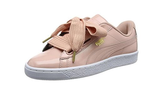 Puma Basket Heart Patent Wn's, Zapatillas para Mujer, Beige