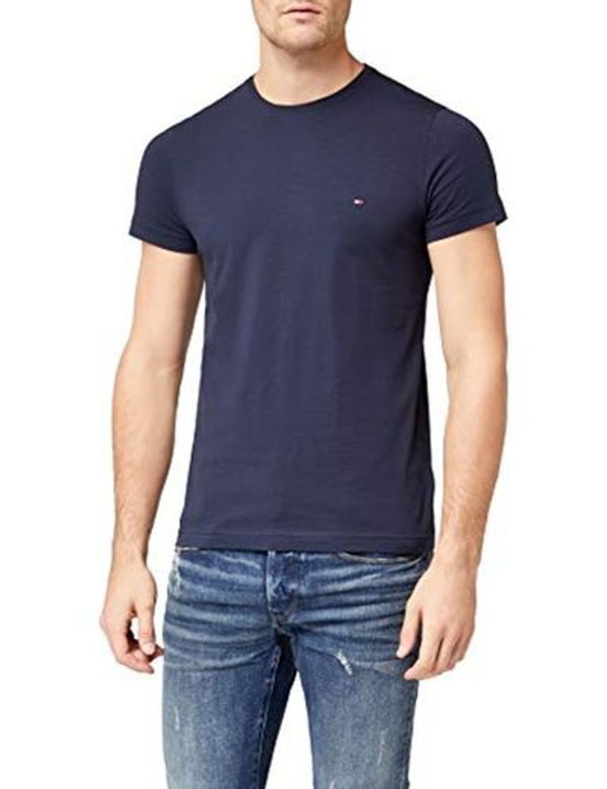 Social Tommy Hilfiger Core Stretch Slim Cneck tee Camiseta, Azul