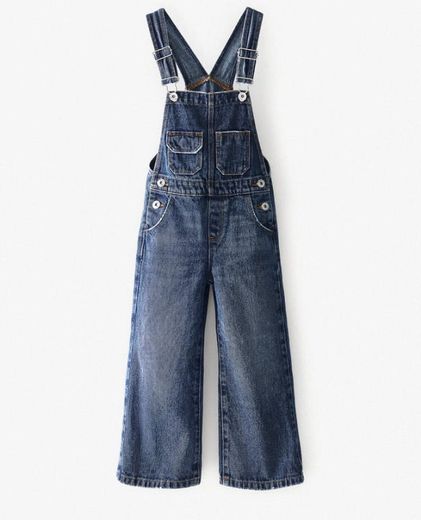 Flared Denim Dungarees 