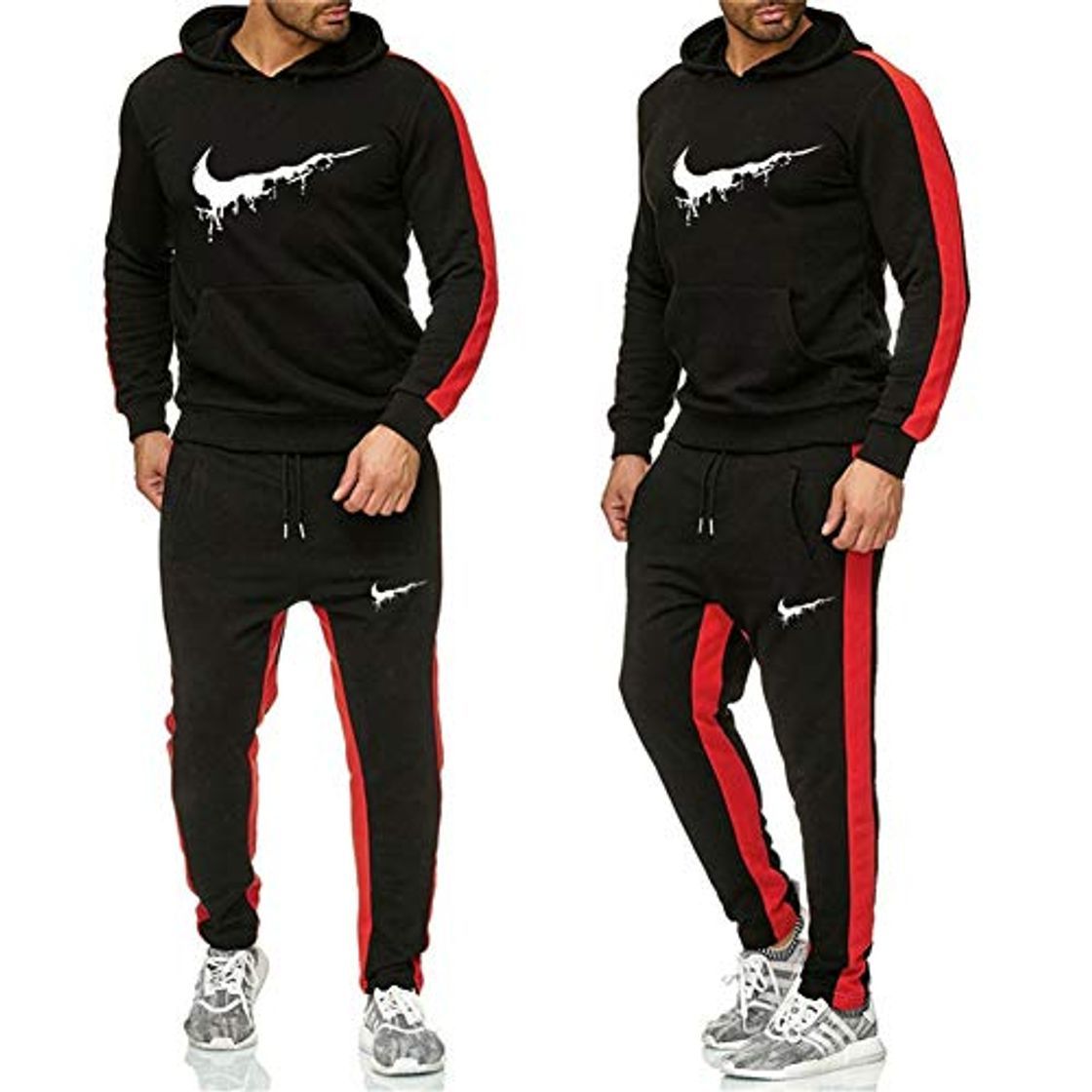 Product Wxyfl Hombres Tracksuit Color Sólido Jogging Sudaderas con Capucha Conjuntos Chándal con