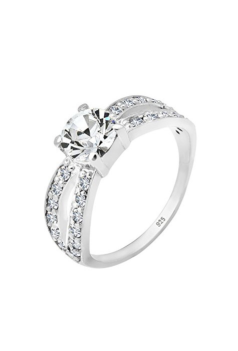 Elli Anillo para dama glamuroso con cristal Swarovski® en plata de ley