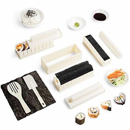 Virklyee Sushi Maker kit 10pcs 5 Formas únicas de Kit para Hacer
