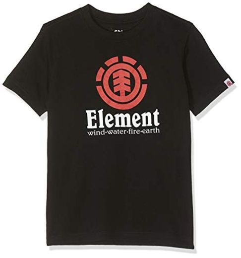 Element Vertical SS Boy Camiseta de Manga Corta, Niños, Negro