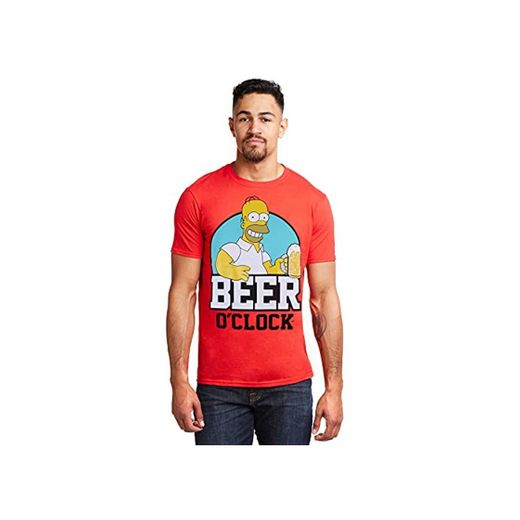 The Simpsons Beer O Clock Camiseta, Rojo