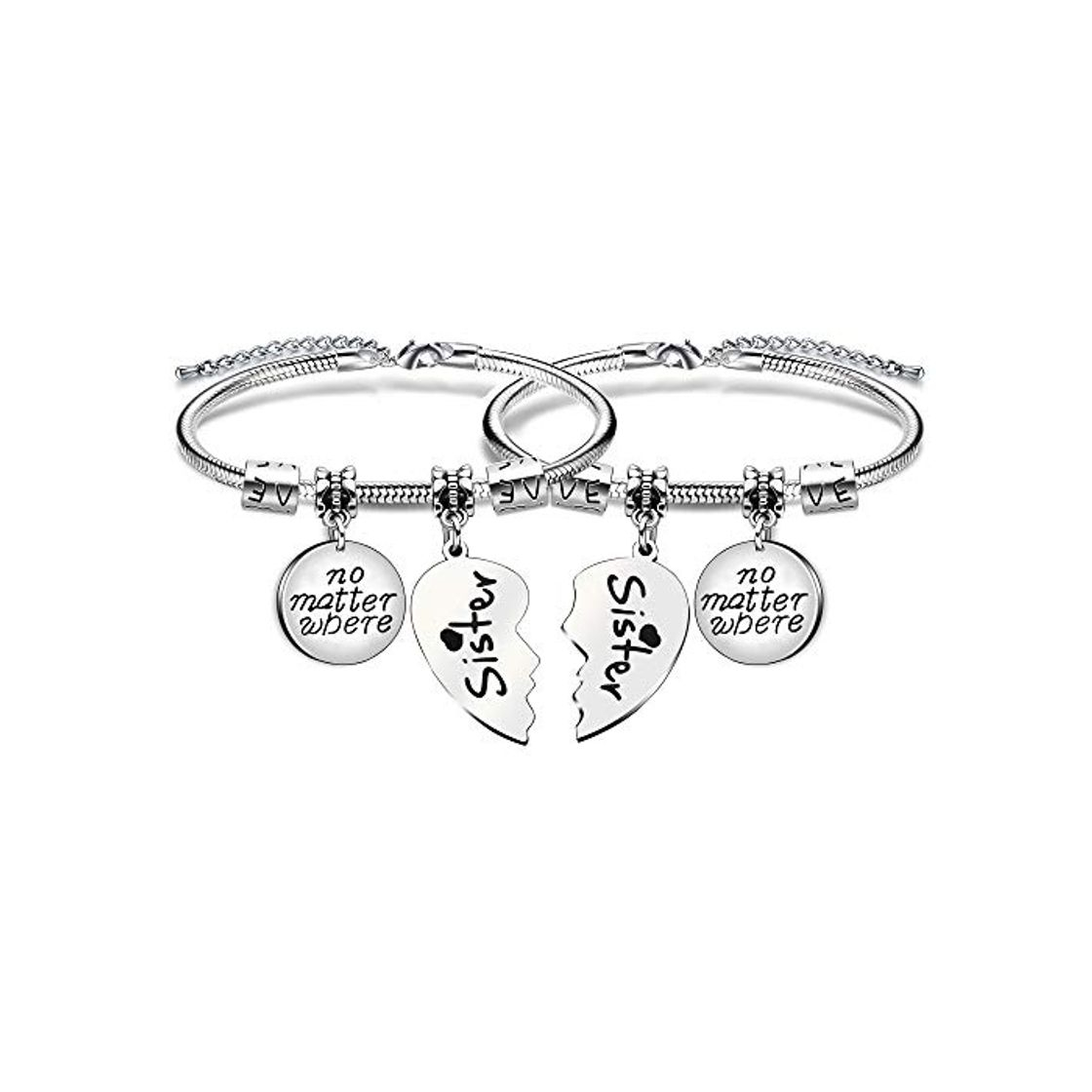 Moda AGR8T - Pulsera para hermanas