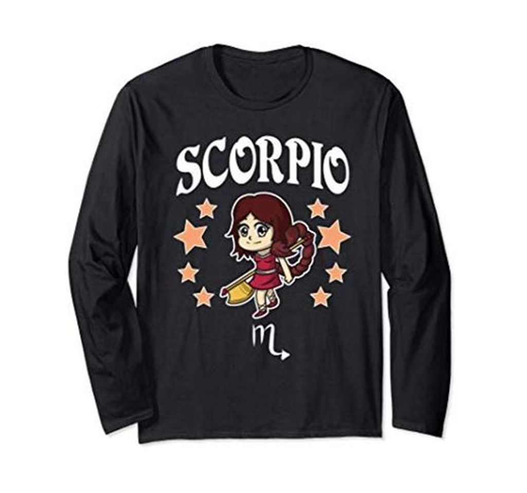 Fashion Scorpio Shirt Zodiac Sign Horoscope Gift Women Kids Men Manga Larga