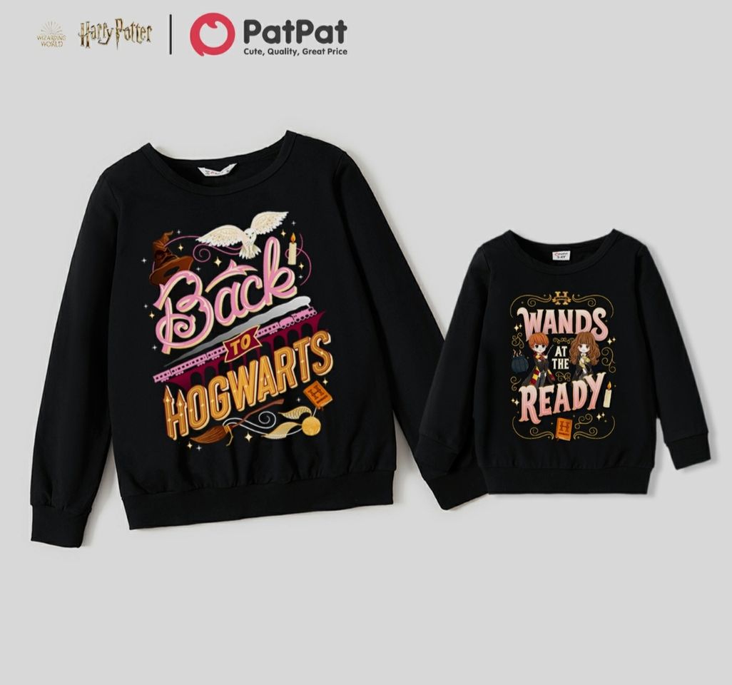 Moda Sweat mãe e filhos Hogwarts Harry Potter